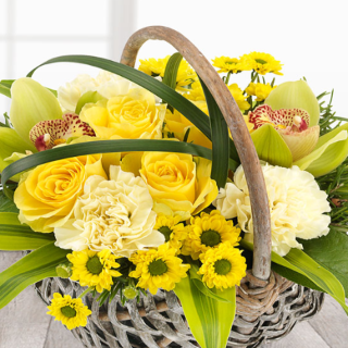 Skye - Funeral Basket in Yellows and Golds.